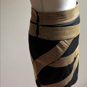 Roberto Rodriquez Black With Gold Studs Skirt